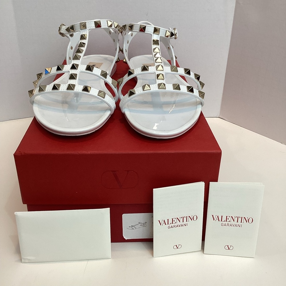VALENTINO GARAVANI ROCKSTUD JELLY GLADIATOR SANDALS